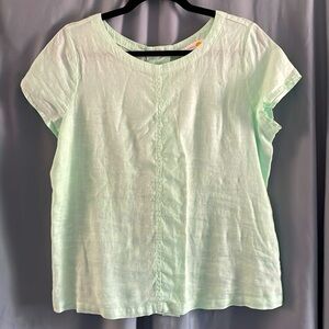 Medium 100% linen light green top